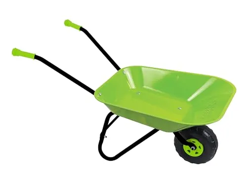 OUTDOOR ACTIVE Kinder Metallschubkarre hellgrün 563 - Robuste Metallschubkarre für Kinder, perfekt für kreative Spiele im Freien. Mit einer maximalen Belastbarkeit von 25 kg und fixierten Kunststoffgriffen ist sie ideal für kleine Bauarbeiter und Gärtner. Maße: 78x39x43 cm.