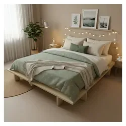 TUGA-Holztech Massivholzbett 'Komorebi' 200x220 cm - Massivholzbett aus Fichte oder Zirbe, naturbelassen, mit einfachem Aufbau. Ideal für erholsamen Schlaf und individuelles Design in Ihrem Schlafzimmer.