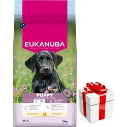 Eukanuba Welpenfutter mit frischem Huhn für große Rassen, 15 kg - Premium Hundefutter für Welpen großer Rassen, mit DHA für bessere Lernfähigkeit und Kalzium für gesunde Knochen. Enthält frisches Huhn für schmackhafte, leicht verdauliche Ernährung.