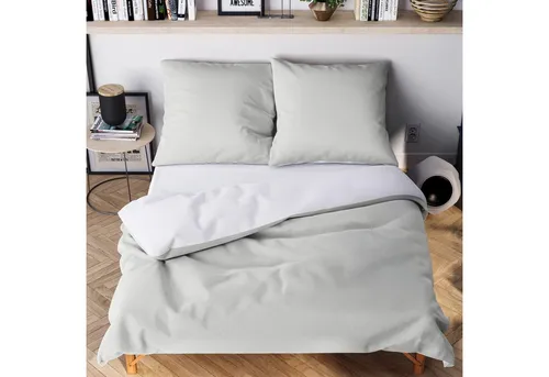 Wolkenfeld Bettwäsche 200x200 grau weiß - kuschelig weich & bügelfrei - Bettwäsche-Sets aus Oeko-Tex zertifizierter Supermikrofaser, unglaublich weich, pflegeleicht und ideal für angenehme Temperaturen im Sommer und Winter.