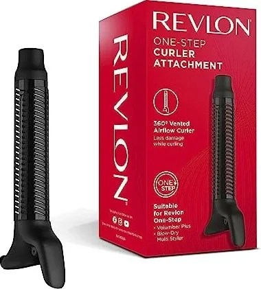 REVLON One-Step Curler Attachment RVDR5335 - Lockenstab-Aufsatz für den One-Step Volumiser Plus, kreiert lockere Locken ohne Hitze und schützt das Haar dank 360° Luftstromöffnungen und dreifacher Keramik-Turmalinbeschichtung.