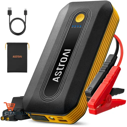 Astroai B8 Starthilfe Powerbank 12V - Booster & Starthilfekabel, leistungsstarker 600A Fahrzeug Booster mit LED-Leuchte für sicheres Starten und hohe Sichtbarkeit bei Dunkelheit.