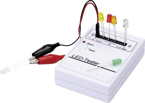 H-Tronic LED-Tester 9 V/DC - Werkzeuge & Prüfgeräte für Standard- oder Low-Current-LEDs. Überprüfen Sie Funktion, Helligkeit und Polarität – ideal für Labor und Hobby mit praktischer Batteriekontrollanzeige.