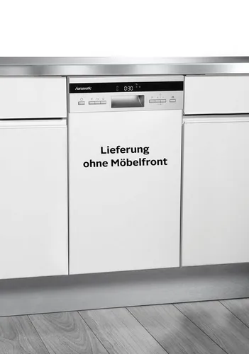 Hanseatic HGTI4582C10T7736ES Geschirrspüler - Teilintegrierbarer Geschirrspüler für 10 Maßgedecke, mit Automatikprogramm und Turbo-Funktion für zeitsparendes, energieeffizientes Reinigen.