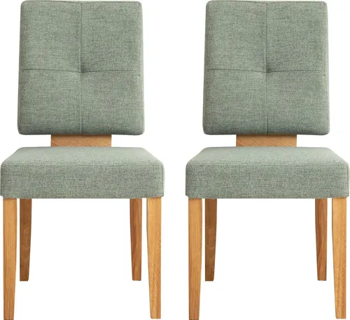 Esszimmerstuhl OTTO HOME "Ponza Polsterstuhl", blau (türkis, eiche), B:49cm H:94cm T:61cm