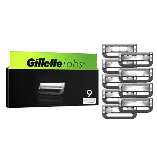 Gillette Labs Systemklingen 9er - Nassrasierer mit 9 hochwertigen Ersatzklingen, kompatibel mit Gillette Labs Rasierern und optimiert für eine sanfte, gründliche Rasur.