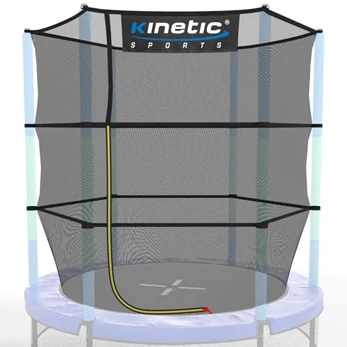 Kinetic Sports Trampolinnetz - UV-beständiges Ersatz Fangnetz mit Reißverschluss - Trampolinsicherheitsnetz, bietet optimalen Schutz beim Springen und ist UV-beständig für langanhaltende Nutzung im Freien.
