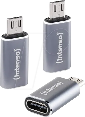 INTENSO 7600213 - Adapter USB C480M C Buchse > microUSB Stecker, 3er Set
