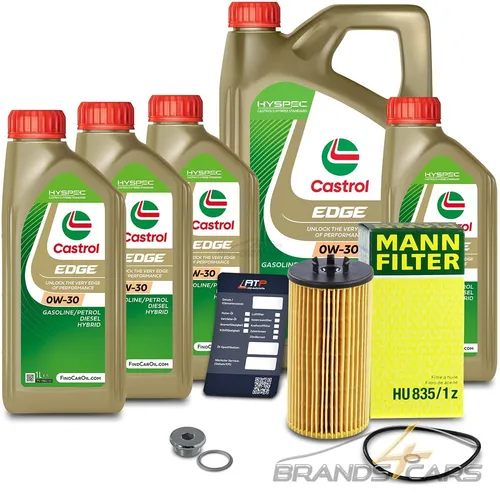 MANN-FILTER ÖLFILTER + 9L CASTROL EDGE 0W-30 für AUDI A8 - Hochwertiges Inspektionspaket mit 100% Passgenauigkeit und langlebigem Öl. Ideal für den regelmäßigen Fahrzeugservice, sorgt für optimale Leistung und Schutz.