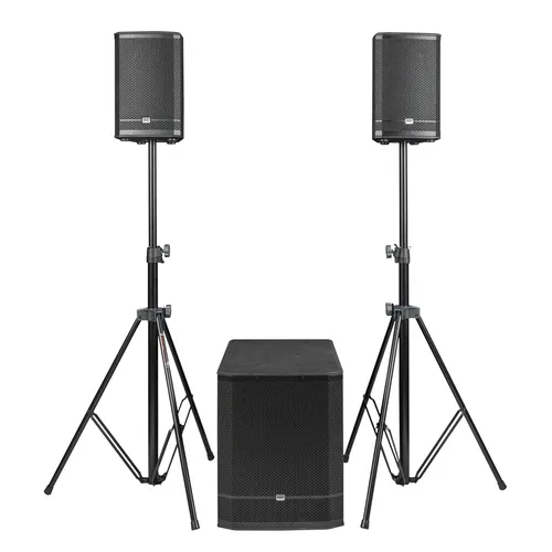 DAP Aktive PA Anlage Pure Club 15 - 15" Sub + 8" Tops - Lautsprecher & Monitore: Aktivlautsprecher-Set mit kraftvollem 15" Subwoofer für beeindruckenden Sound bei Events und Partys, ideal für DJs und Live-Auftritte.