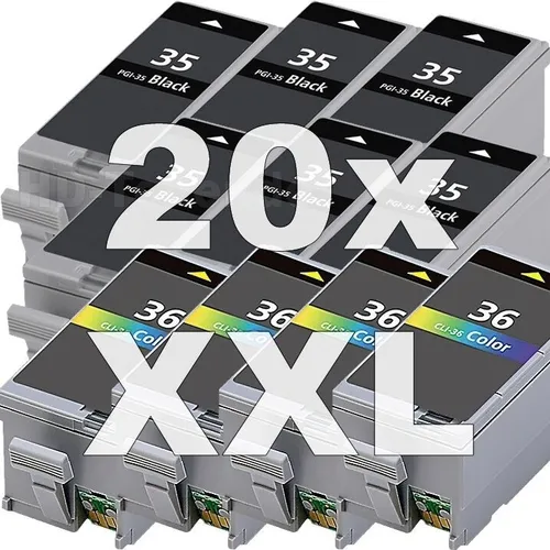 20x TINTE PATRONEN für CANON PIXMA IP100 IP100P IP100V PORTABLE PGI-35 CLI36 SET