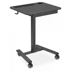 di volio Höhenverstellbarer Mobiler Schreibtisch DOZIA mit Rollen – Schwarz - Flexibler Stehtisch mit stufenloser Höhenverstellung von 73,5 bis 109 cm. Kompakt und praktisch, ideal für Home Office oder kleine Räume, bietet Platz für Laptop und Utensilien.