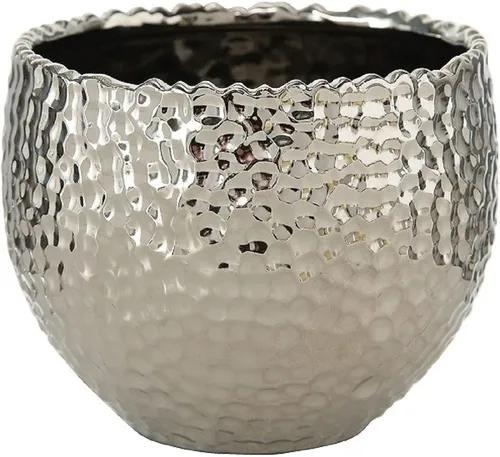 BOLTZE GRUPPE GmbH Übertopf Übertopf Lajos Steingut H.10 cm Ø.13 cm silber klein