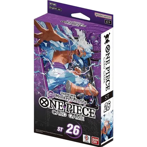 One Piece Starter Deck - Monkey D. Luffy ST26 - Englisch - Neu - Offizielles Starter Deck von Bandai TCG für das One Piece Sammelkartenspiel. Ideal für Einsteiger und Fans, um sofort in die spannende Welt von Monkey D. Luffy einzutauchen.