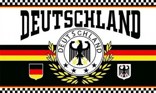 Flagge Deutschland  LORBEERKRANZ 4 STERNE 90 x Die Mannschaft Weltmeisterschaft