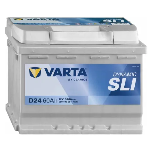 VARTA BLUE dynamic 560 408 054 3132 D24 12Volt 60Ah Starterbatterie - Batterien - 60Ah Starterbatterie mit 540A Kälteprüfstrom, ideal für zuverlässigen Start bei kaltem Wetter und zahlreiche Fahrzeugmodelle.