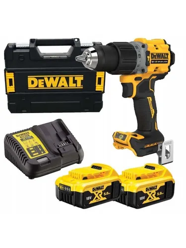 DeWalt DCD805P2T 18V Akku-Schlagbohrschrauber - Akkuschrauber mit 2x 5.0Ah Lithium-Ionen Akkus und Schnellspannfutter, ideal für präzises Arbeiten in kompakter Bauweise, inklusive T-STAK-Box für praktische Aufbewahrung.