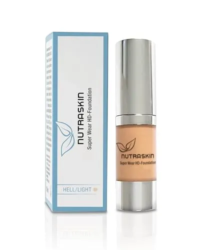 Nutraskin Super Wear HD Foundation light – Liquid Foundation I Make Up Foundation flüssig für einen strahlenden Teint I Langanhaltes und wasserfestes Primer Make Up I Made in Germany I 15ml