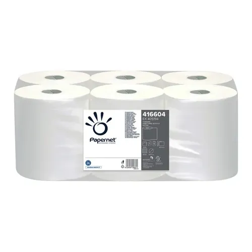 Handtuchrollen Werra Matic 20 cm x 190 m - 6 Rollen/Paket - Handtuchrollen für Controllomaticspender, 1-lagig, außenabwickelbar, ideal für hohe Hygieneansprüche in Gewerbe und Gastronomie.