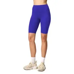 Merry Style Leggings Damen Kurze Hose aus Viskose MS10-145 (1-tlg) elastischer Bund blau 3XL
