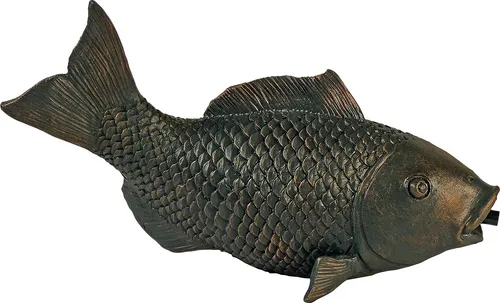 Ubbink Wasserspeier Fisch XL - Teichdekoration für Gartenliebhaber - Elegante anthrazit/braunfarbene Teichdekoration aus Polyresin, sorgt für eine maximale Fördermenge von 900 l/h und bringt Leben in Ihren Garten.