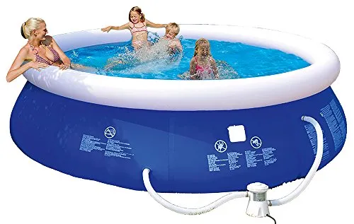 Happy People Planschbecken 77770 - Blau - Aufblasbares Planschbecken mit Quick Up System und integrierter Filterpumpe für müheloses Aufstellen und sauberes Wasser, ideal für den Sommer.
