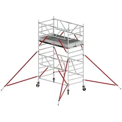 Altrex RS Tower 55-S mit Safe-Quick® – Klappbares Fahrgerüst 4,8m - Das RS TOWER 55 ist ein vielseitiges, klappbares Zimmergerüst mit großem Arbeitsbereich, ideal für Innen- und Außeneinsätze. Ausbaufähig bis 13,80 m, bietet es Stabilität für zwei Personen und einfache Handhabung.
