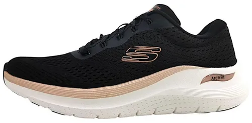 Skechers Arch Fit 2.0 Glow The Distance Damen Sneaker Schwarz EU 36 - Sneaker für Damen mit Arch Fit®-Innensohle, atmungsaktivem Mesh-Obermaterial und veganem Design. Ideal für Komfort und Style im Alltag.