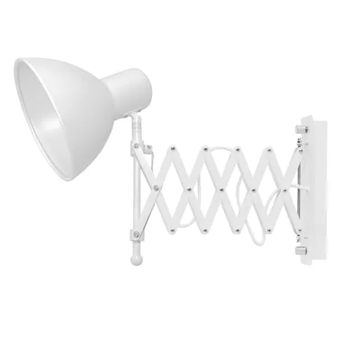 Licht-Erlebnisse HARMONY Verstellbare Wandlampe Weiß - Flexible Wandlampe im weißen Retro Design, ideal für Wohnzimmer, Küche und Schlafzimmer. Mit schwenkbarem Lampenkopf und verstellbarem Arm für individuelle Nutzung.