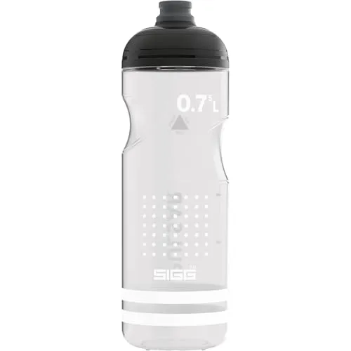 Sigg - Fahrrad Trinkflasche Pulsar Transparent White - 0,75L - Praktische und leichte Sportflasche für Radfahrer, die dank des speziellen Ventils auslaufsicher ist. Ideal für unterwegs und spülmaschinenfest. Erprobt in Zusammenarbeit mit der Schweizer Radsport-Nationalmannschaft.