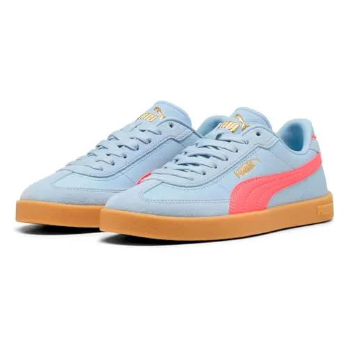 Puma Club II Era Sneakers für Kinder - Sneaker aus weichem Wildleder mit SoftFoam+ Einlegesohle für optimalen Komfort und Dämpfung. Ideal für aktive Kinder! Farbe: Hellblau-rosa.