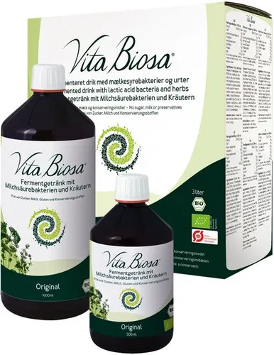 Biosa Danmark Original 3000ml - Nahrungsergänzungsmittel mit aktiven Milchsäurebakterien und 19 Kräutern, frei von Zucker, Gluten und Laktose – ideal für eine gesunde Darmflora.