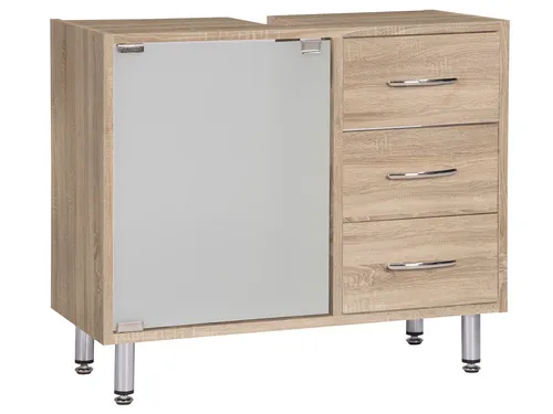 Waschbeckenunterschrank Langesee – Holzfarben 66x58x30 cm - Moderner Waschbeckenunterschrank Langesee in stilvollem Holzdesign. Ideal für Ihr Badezimmer, mit viel Stauraum und hochwertiger Verarbeitung. Profitieren Sie von einem 10€ Willkommens-Gutschein bei Newsletter-Anmeldung!