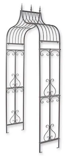 Casa Padrino Jugendstil Rosenbogen - Eleganter Metall Blumenbogen - Stilvoller Rosenbogen aus robustem Metall, perfekt für Ihren Garten. Mit einer Höhe von 242 cm bietet er eine ideale Unterstützung für Ihre Pflanzen und setzt dekorative Akzente.