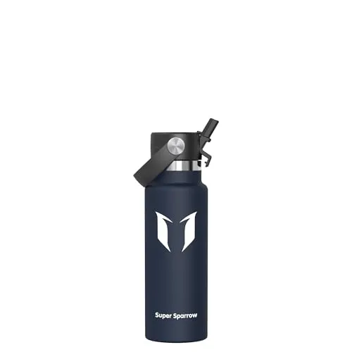 Sparrow Trinkflasche Kinder 350ml - Thermobecher Edelstahl - FlipFlow Trinkflaschen mit Strohhalm - BPA-Frei Thermoskanne, Thermosflasche für Sport, Travel, Schule, Outdoor