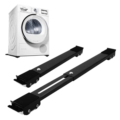 Stück Waschmaschinen Untergestell，einstellbar MöBelroller Easymove，Mit Anti-Rutsch-Gummi Washing Machine Stand，Geeignet für Waschmaschinen,Kühlschränke,Sofas,Schränke.Belastbar bis 300 kg (Schwarz) 2