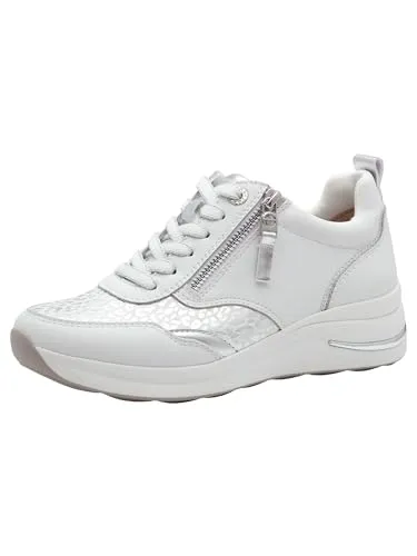 Tamaris Comfort Damen Sneaker flach mit Reißverschluss, Weiß (White Nappa) - Damen-Sneaker mit T-flow-Technologie für sanfte Dämpfung und Hallux-freundlichem Design, das Druckstellen vermeidet – für optimalen Komfort und stilvollen Auftritt.