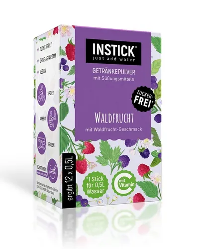 INSTICK Getränkepulver Waldfrucht 12-er Packung (für 12 x 0,5 L)