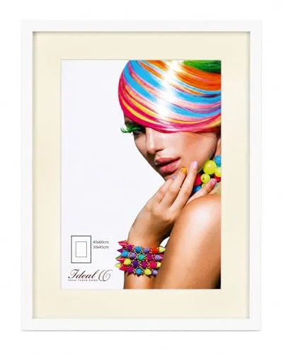 IDEAL TREND 3D Objektrahmen Holz Bilderrahmen Wanddeko Collage Poster Shirt Trikot Rahmen: Farbe: Weiß | Format: 40x60