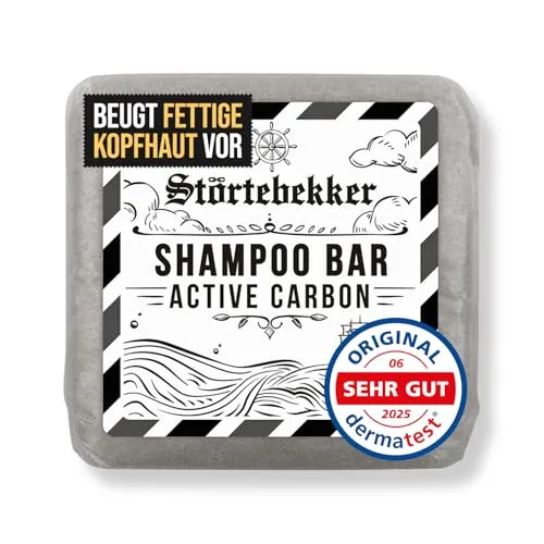 NEU: Störtebekker® Premium Shampoo Bar Active Carbon | Festes Shampoo Herren & Damen mit Aktivkohle | 3in1 Duschseife Männer | Intensivpflege für Haare & Kopfhaut - vegan, handgefertigt (100g)