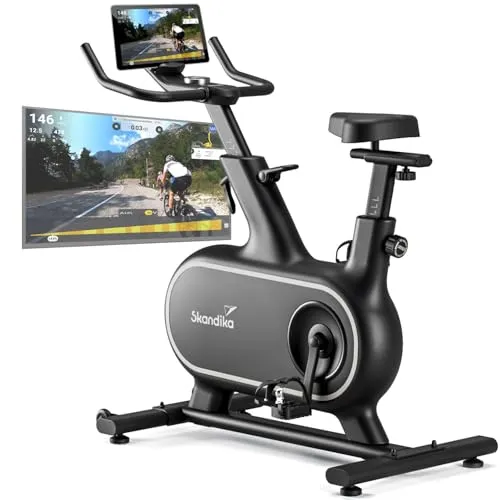 Skandika Heimtrainer Fahrrad Cykling P12-H | Indoor Bike mit 32 Stufen und App Steuerung - Fahrradergometer mit Premium EMS Bremssystem für leisen Widerstandswechsel und maximalen Komfort, ideal für individuelles Training bis 120 kg.