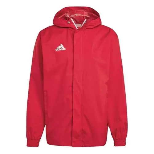 adidas Herren Entrada 22 All-Weather Jacket, team power red 2, M - Trainingsbekleidung mit durchgehendem Reißverschluss und Kapuze, aus 100 % recyceltem Polyester für umweltbewusste Sportler.