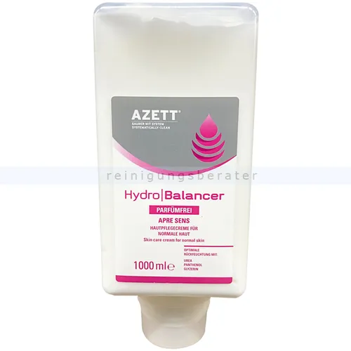 Azett HydroBalancer Hautpflegecreme 1 L - Handcreme und Pflegelotion, reichhaltige Pflege für die Haut nach der Arbeit, ideal für die Kombination mit Pre ol sens oder Pre wa sens.