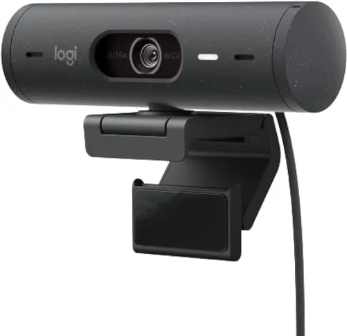 Logitech Brio 500 Full HD Webcam mit Lichtkorrektur - Webcam für Full HD 1080p Videoqualität, ideal für professionelle Meetings. Mit automatischer Lichtkorrektur und Dual-Rauschunterdrückungs-Mikrofon für klare Kommunikation in jeder Umgebung.
