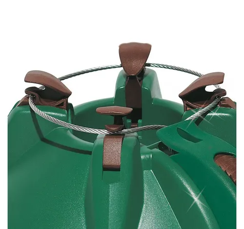 NIKO Christbaumständer Niko Klick Fix - Sicherer Weihnachtsbaumständer für Bäume bis 200 cm Höhe. Mit patentierter Rundum-Einseil-Technik und Fußrolle für einfaches Aufstellen. Wasser einfüllbar und mit Kindersicherung.
