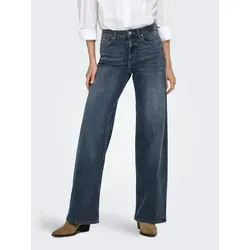 ONLY Female Jeans ONLMADISON - Hohe Taille mit weitem Bein - Trendige Jeans mit weitem Beinschnitt für einen lässigen Look. Aus hochwertiger Baumwollmischung für optimalen Tragekomfort und Bewegungsfreiheit.