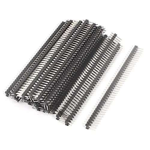 sourcing map 24 Stück Zweireihig 2x40 Stift 2,54mm Flach Stecker Stift Leiste IC Steckverbinder