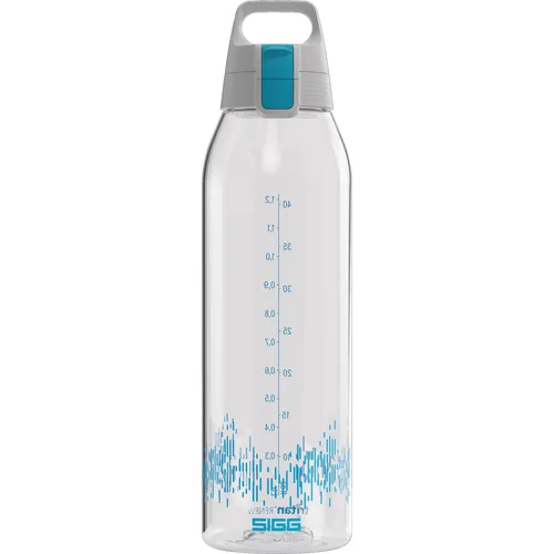 SIGG Trinkflasche 'Total Clear one MyPlanet' 1.5L - Trinkflasche aus kratzresistentem Tritan Renew, ideal für nachhaltige Nutzung mit 50% recyceltem Kunststoff. Praktischer ONE-Verschluss für Ein-Hand-Bedienung.
