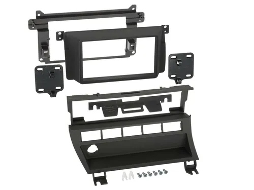 BMW 3 E46 2-DIN Radioblende Einbauset - Einbaurahmen für BMW 3 E46 Limousine und Touring, ermöglicht einfachen Einbau von Doppel-DIN Autoradios für verbesserten Musikgenuss.