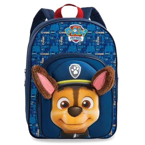 Fabrizio Kids Paw Patrol 3D Rucksack 31 cm - Blau, strapazierfähiges Polyester mit lustigen Stoffohren und kindgerechter Größe, ideal für Kindergarten und Reisen
